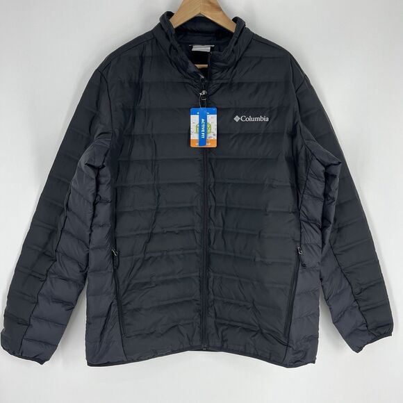 Columbia Coat Size Large Mens Black Lake 22 Down Jacket 650 Fill Packable Puffer - Picture 1 of 8